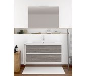Mueble de baño suspendido ibiza de 2 cajones incluye lavabo y espejo - combi 90 x 45 cm seno centrado