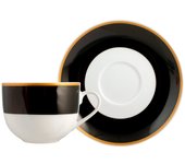 6x tazas de té de porcelana onyx con platos cc220, h&h