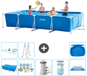 Paquete de piscina - intex - rectángulo - 450x220x84 cm + accesorios a311