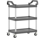 Vidaxl carrito de 3 niveles aluminio gris 81x41x92 cm