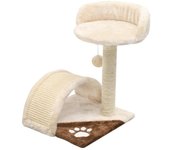 Rascador para gatos con nicho, peluche de sisal, 40 cm, beige y marrón 3702226