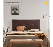 Cabecero de cama tapizado 105 cm | wengue | tela de polipiel liso | directo al suelo sin agujeros | descansin