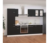 Vidaxl juego de muebles de cocina 8 piezas madera de ingeniería negro