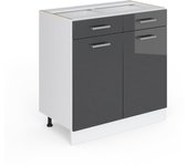 Vicco mueble bajo de cocina r-line, antracita alto brillo, 80 cm sin encimera