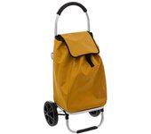 5five - carro de la compra plegable de 2 ruedas modern color amarillo mostaza