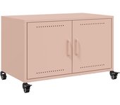 Mueble para tv | mueble de salón acero laminado en frío rosa 68x39x43,5 cm cfw65761