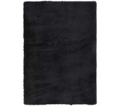 Alfombra peluda de pelo largo navarra negra 240x340cm poliéster