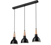Lamkur francesca lámpara de techo colgante bar negra, 3x e27