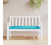 Cojín para banco de jardín tela turquesa 120x50x7 cm
