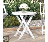 ¿mesa de jardín blanca plegable? madera maciza de acacia de 46 cm.