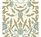 Papel pintado floral semilla verde