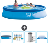 Paquete de piscina - intex - alrededor - 396x396x84 cm + accesorios cb1