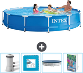 Paquete de piscina - intex - alrededor - 366x366x76 cm + accesorios cb124