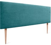 Dhome cabecero de pana liso con patas alta gama moderno cabezal tapizado cama lujo dormitorio acolchado (turquesa, 135x105cm)