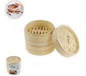 Vaporera de bambú cocina al vapor de bambú cocina asiática saludable estantes de 15 cm