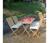 Conjunto de muebles de jardín de teca maciza masaï, 4 plazas