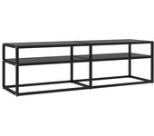 Mueble para tv vidrio templado negro 140x40x40,5 cm