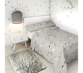 Juego de sábanas jurasic white 100% algodón cama 105