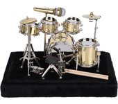 Tambor en miniatura, modelo de mini tambor, instrumento musical, juego de batería, modelo de casa de muñecas con estuche para adornos para el hogar, r