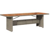 Mesa de jardín，mesa para exteriores，mesa de patio superficie madera acacia ratán gris 240x90x75 cm cfw310778