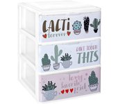 Com-fort house cajonera apilable plastico - modelo iris (3, cactus)