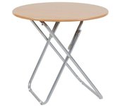 Mesa plegable portátil circular para camping terraza jardín metal y madera