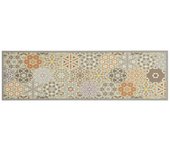 Alfombra de cocina | tapete para la cocina lavable terciopelo hexágonos pastel 45x150cm cfw65219