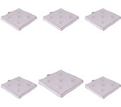 Pack 6 cojines para sillas de jardín piedra 42x42x5 cm