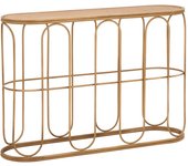 Consola de hierro y madera marrón 110x32x77 cm