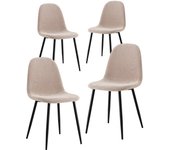 Juego de 4 sillones de diseño acolchados 43x42x83 cm