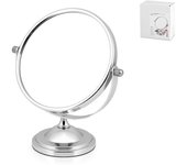 Espejo de mesa con base cromada, ø 14 cm h&h