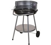 Barbacoa de carbón con ruedas parrilla negro ø 51 cm