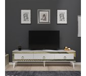 Mueble tv ponny blanco oro