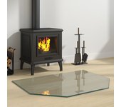 Placa de cristal para chimenea hexagonal 80x60 cm