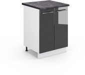 Vicco mueble bajo de cocina fame-line, antracita alto brillo, 60 cm , et antracita