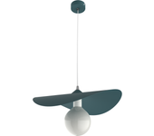 Lumicom | piuma lampara de techo, 1x e27, max 42w, metal, azul mediterraneo, d.40cm