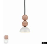 Lámpara colgante de hormigón - bosfor concrete | rosa - blanco | 2 bolas | led 14w