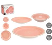 Set de 18 piezas de vajilla de cerámica. 34x20x27 cm. color: rosa dam
