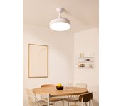 Wind clear s - ventilador de techo 40w silencioso ø91cm aspas retráctiles con luz y mando a distancia