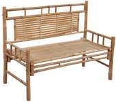 Banco de jardín con cojín bambú 120 cm