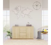 Aparador | aparador de comedor | armario de cocina madera contrachapada color roble sonoma 120x36x69 cm cfw79029