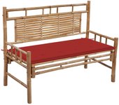 Maison exclusive - banco de jardín con cojín bambú 120 cm