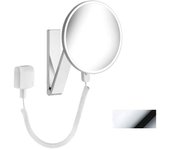 Espejo de maquillaje keuco ilook_move, iluminado, redondo, cromado, con cable en espiral e interruptor de cable, 17612019001
