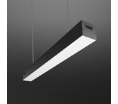 Lámpara techo lineal negra, 50w, 5500lm, colgante o superficie, altura regulable, regleta interconectable, luz fría 6000k