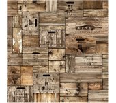 Papel pintado fotomural estampado vintage antiguas cajas de madera 125 - salón dormitorio cocina pasillo - tnt 192 x 192 cm smart
