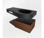 Mondiaz riva 100cm mueble bajo para con lavabo con repisa rust con 1 cajón. con lavabo derecho sin orificios urban