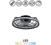 Ventilador de techo con luz silencioso dc con mando rafale negro 40 cm invierno-verano color luz regulable