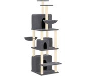 Rascador para gatos con postes de sisal gris oscuro 180 cm