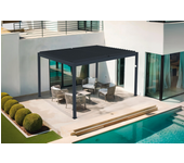 Pérgola bioclimática motorizada de aluminio gris santa 4x3m