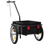 Remolque de bicicleta/carrito de mano acero negro 155x60x83 cm cfw76600